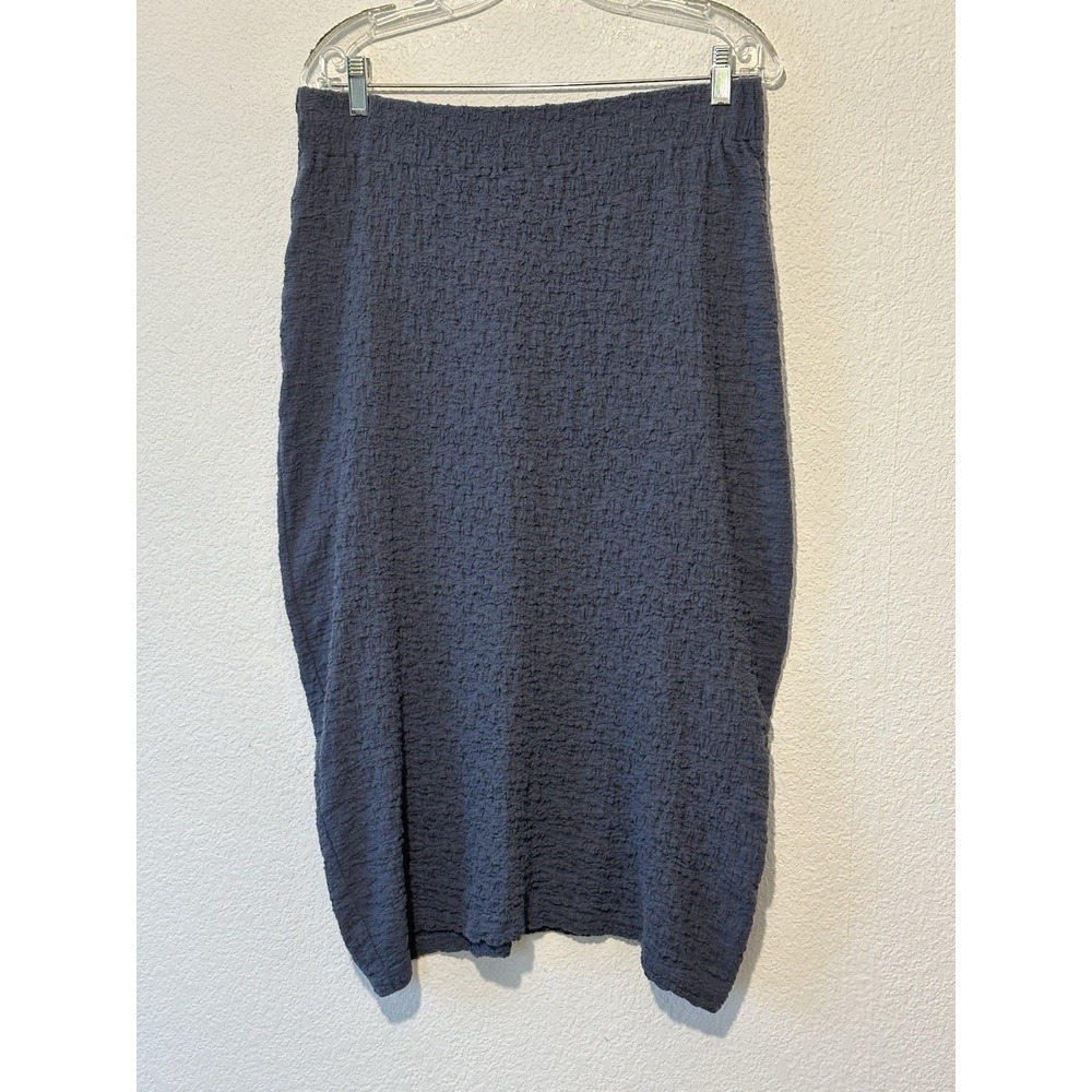 New Vince Jade Nubby‎ Knit Midi Skirt Blue Straight Pull On 32 X31 - Picture 2 of 7